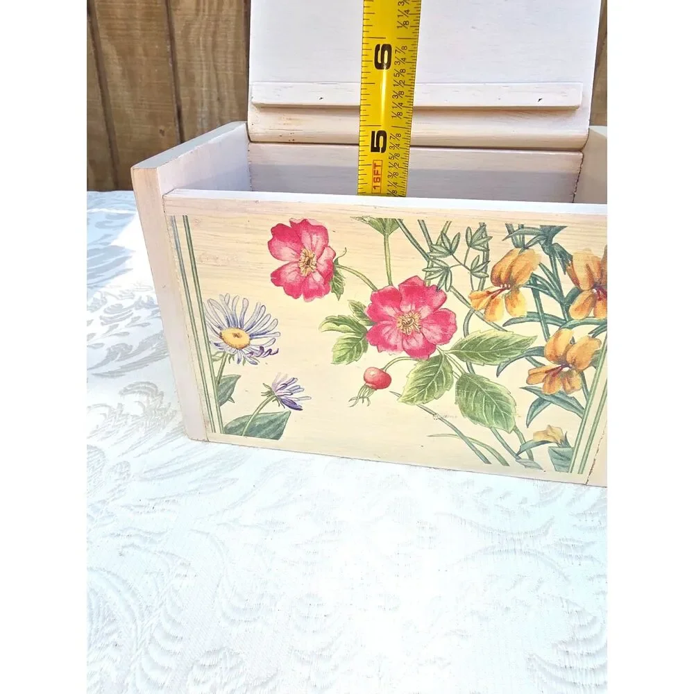 Vintage Kamenstein wood recipe box Floral Butterfly Cottage Decor Grandma Decor